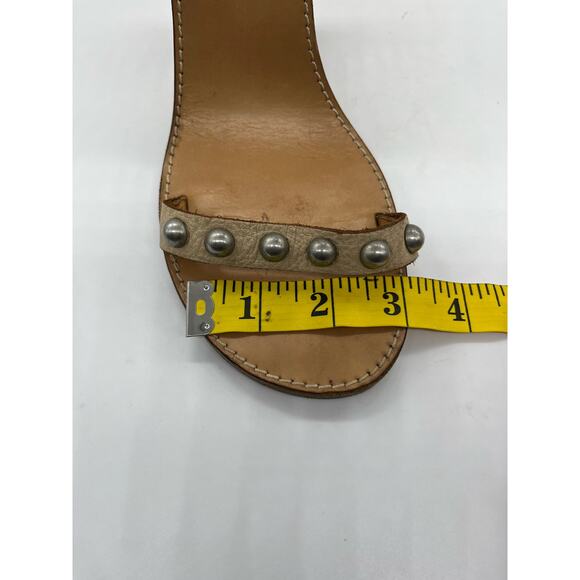 Isabel Marant Elvis Cream Studded Italian Leather Heel Strappy Sandal Sz 40 US 9 - Picture 15 of 16